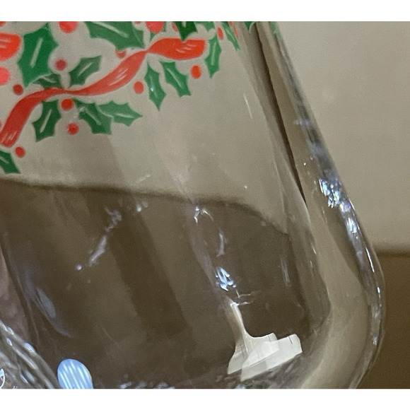 Vintage Libbey Holly Berry Irish Coffee Pedestal Glasses Gold Rim Christmas Mugs - Picture 7 of 8